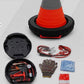 MTech Collapsible Safety Traffic Cones, Emergency Roadside Assistance Kit, 27",with Many Tools, Multipurpose