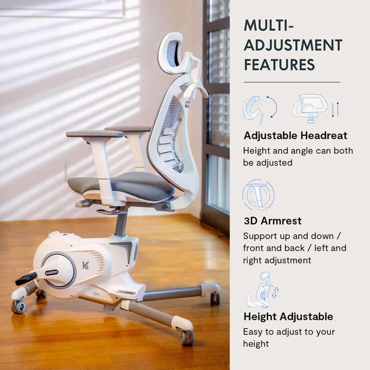 V6 ErgoBike Office Fitness Chair | Built-In Exercise Bike for Office and Home