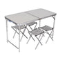 MHome Folding Camping Table With 4 Chairs Set 120x60cm