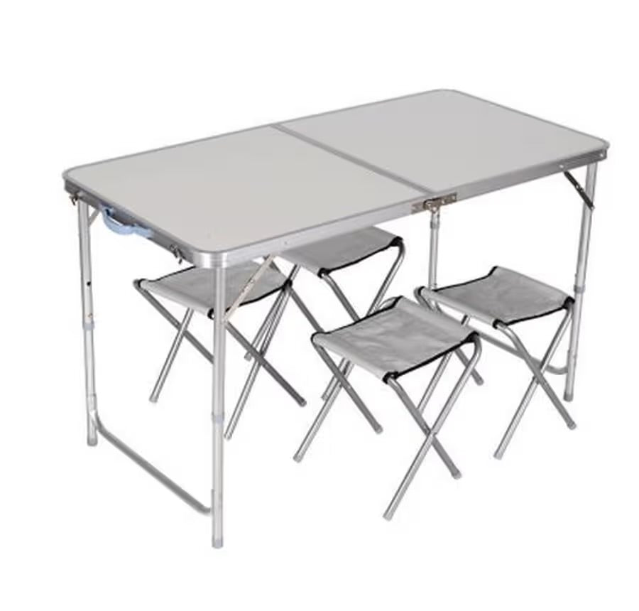 MHome Folding Camping Table With 4 Chairs Set 120x60cm