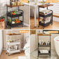 MHome 2-Tier Coffee Table Trolley – Rolling Storage Cart with Shelves, Metal Frame & Wood Finish