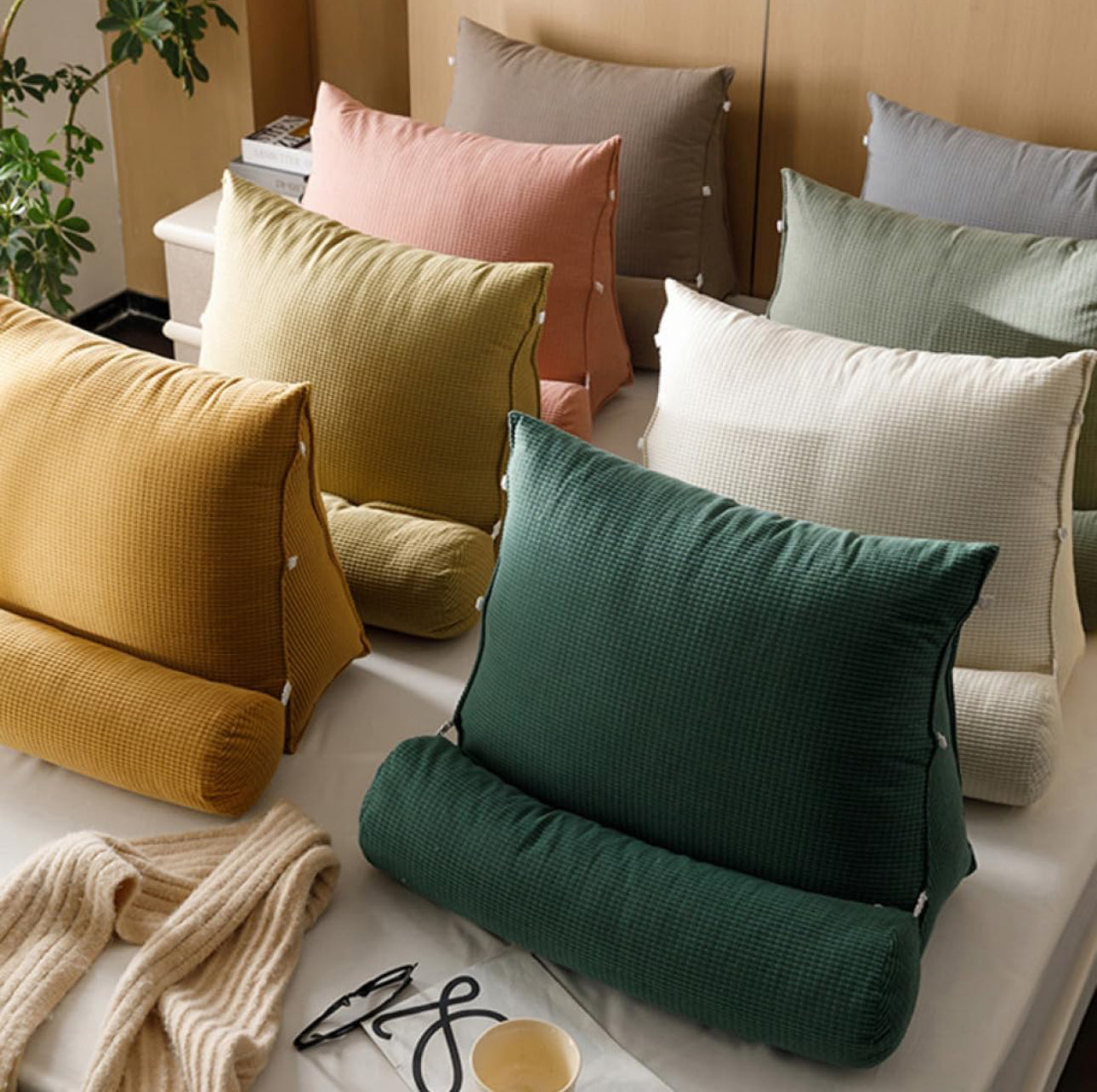 Backrest Cushion, For Reading,Triangular Pillow-Various Colours