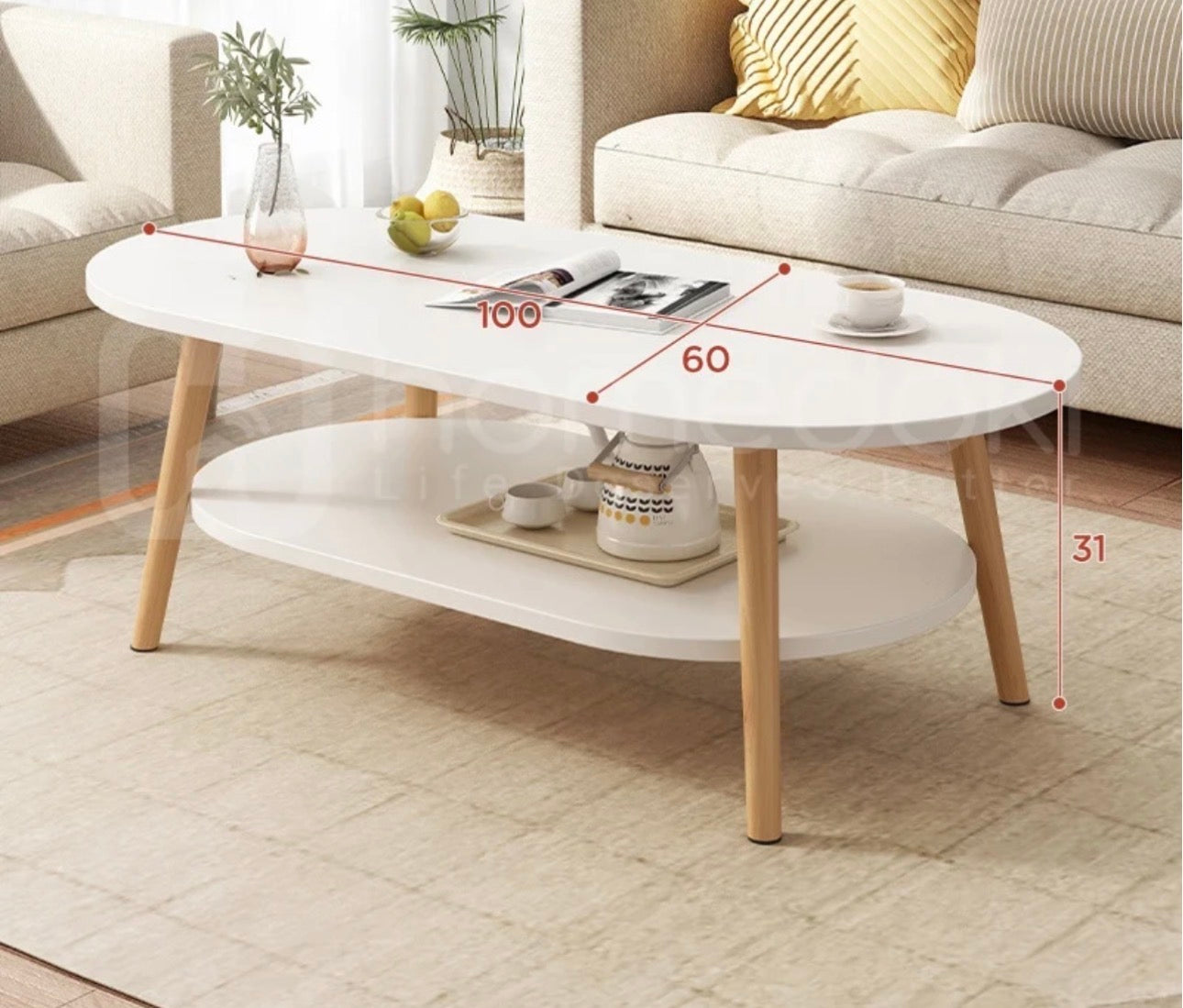 MFURN Coffee Table Modern Living Room coffe table Nesting coffee tables for living room Set of 2-Various Colours