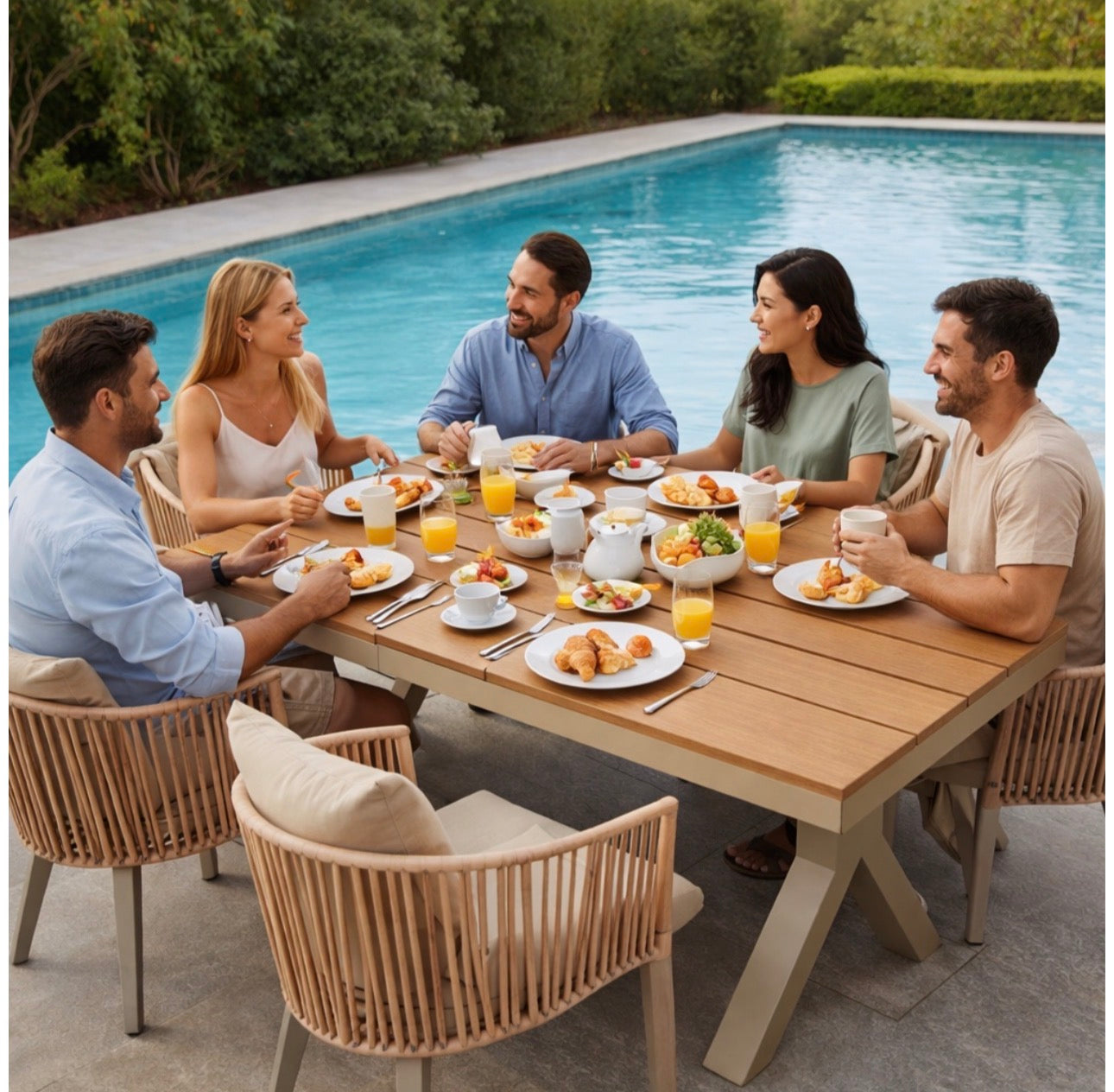 MFURN Glodean Stylish Outdoor Dining 7pc Set
