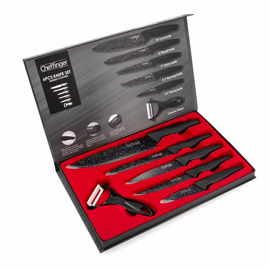6-Piece Stainless Steel Knife Set With Holder – Chef to Paring