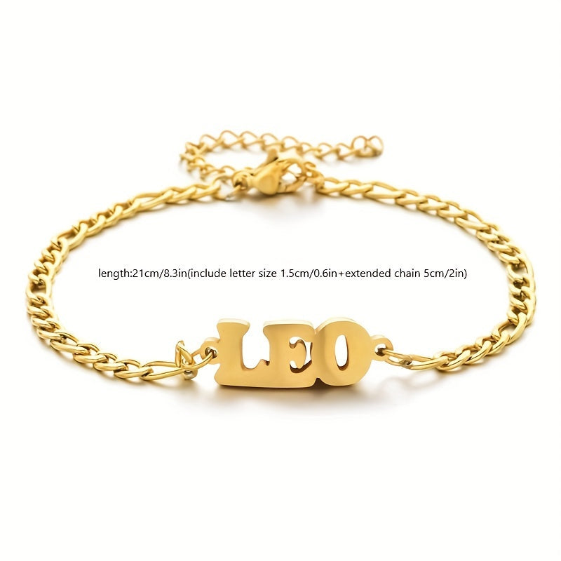 Zodiac Sign Name Bracelet 18K Gold Plated