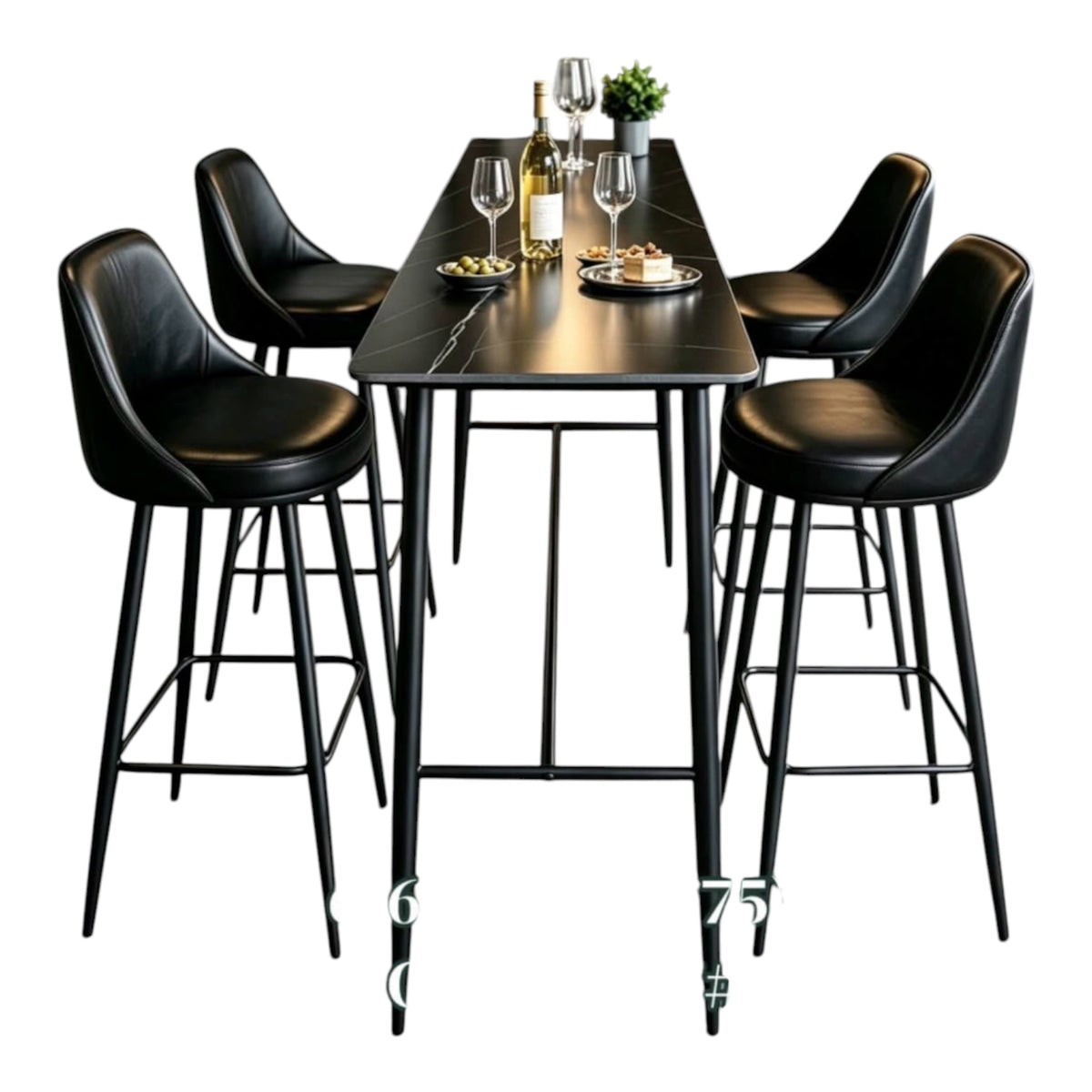 MFURN Modern Bar Table & 4pc Chair Set