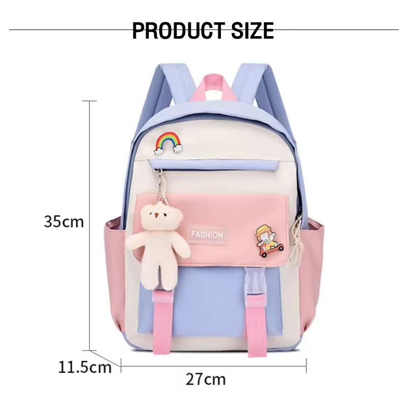 New Student Backpack School Student Solid Color Casual Large Capacity Computer Backpack-Various Colours