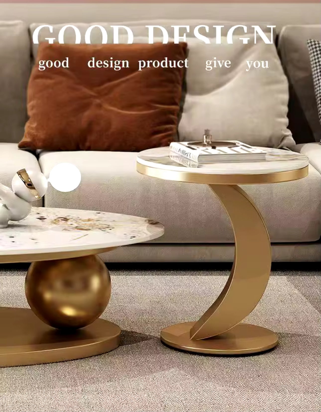 Modern Luxury Nordic Style Coffee Table Set 2pc