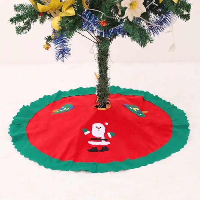 93cm Red Christmas Tree Skirt – Non-Woven Xmas Tree Decoration Mat