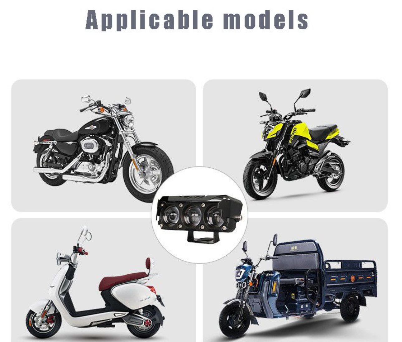 Motorcycle LED Spotlights High And Low Beams Two-Color Lens Headlights