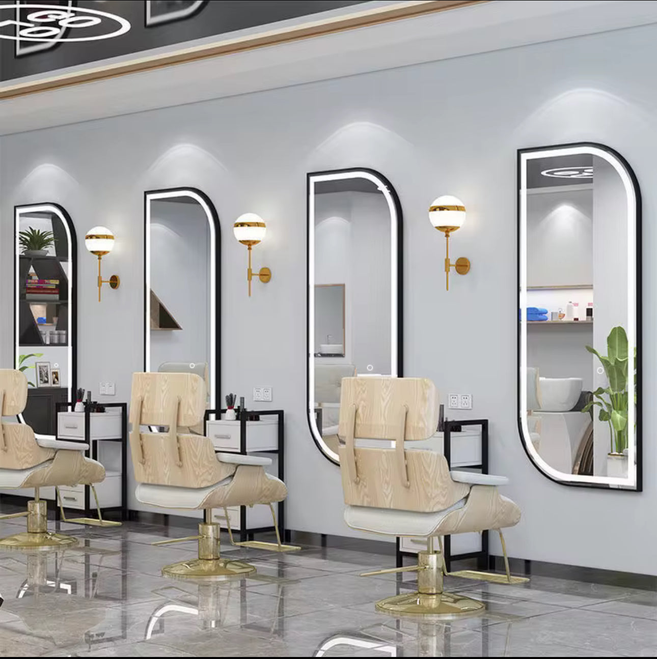 M-Furn Modern European Style Luxury LED Mirror 150x50cm - Various Options