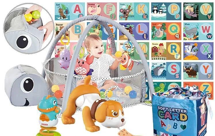 Mkids Baby Activity Gym & Plat Mat 4-in-1