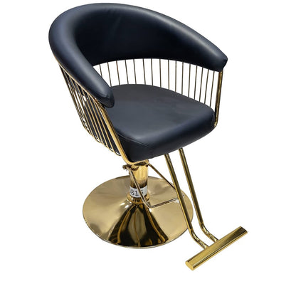 Styling Salon Chair With Footrest Black/Gold or Grey