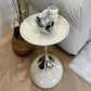 MFurn Small Round End Table – Modern Metal Pedestal Side Table for Living Spaces