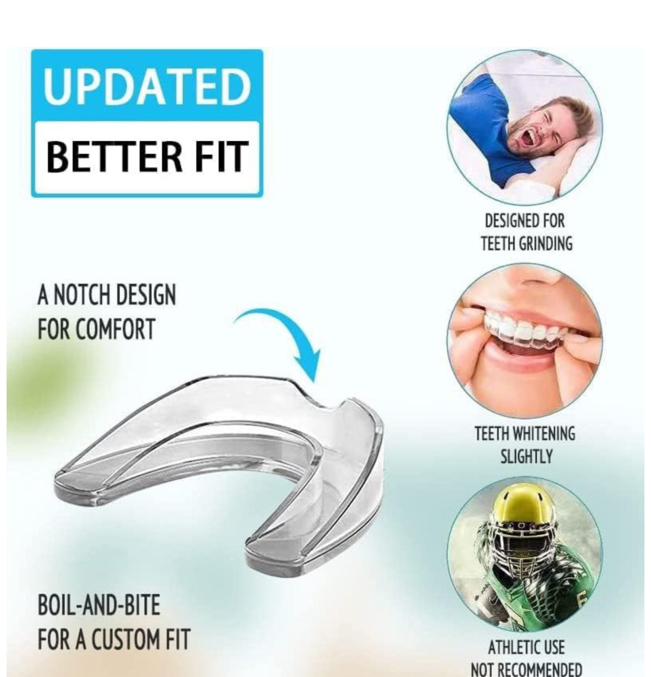Dental Guard for Clenching Teeth at Night – 4pc Night Guard for Teeth Grinding & Anti-Snoring