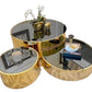 Modern Luxury Metal Gold/Black Set Of 3Tables