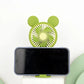 Mini Rechargeable Cartoon Fan With Phone Holder Base
