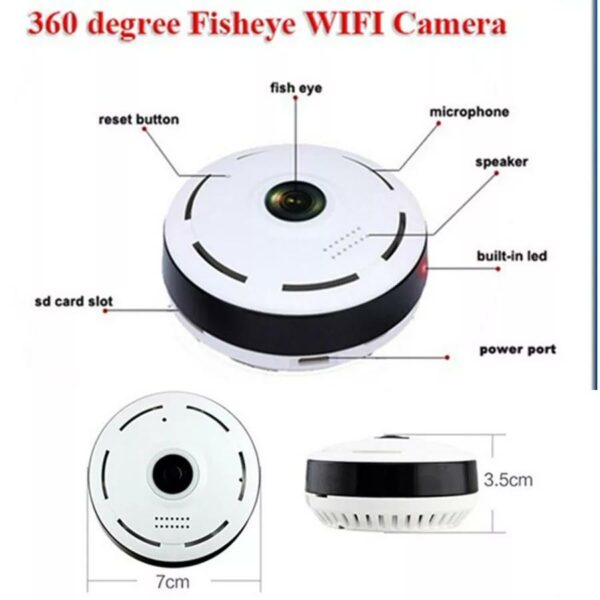 WiFi Smart Net Wireless Panoramic Camera HD 360 Degree Night Vision Fisheye Security