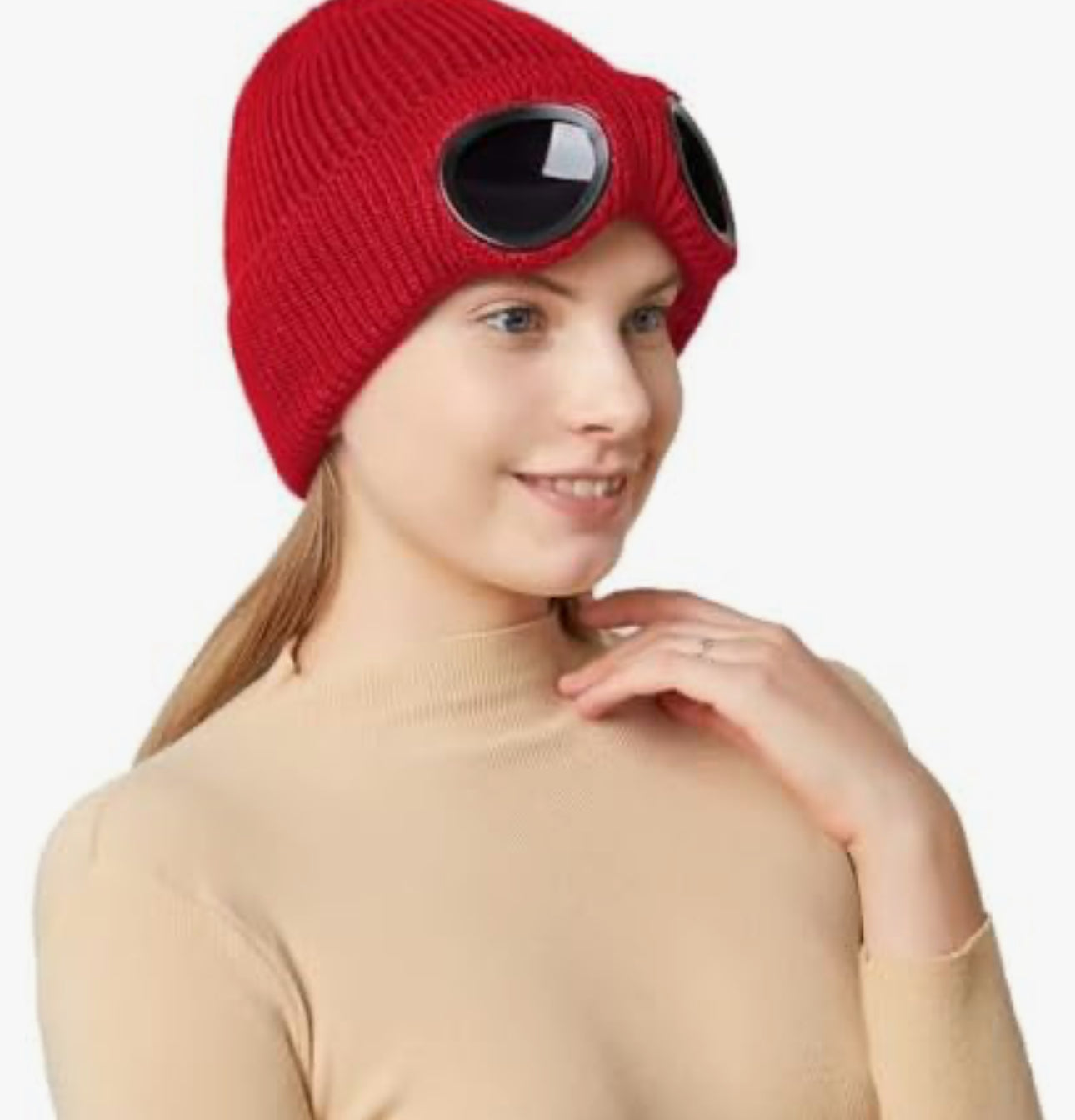 Unisex Knitted Beanie With Sunglasses