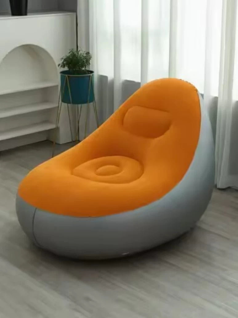 MHome Inflatable Lounge Chair for Adults with Foot Stool – Folding Portable Lazy Sofa