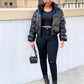 Ladies Faux Short Puffer Jacket