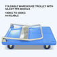MHome Folding Plastic Trolley Cart - Silent Flatbed Hand Truck