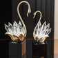 MHome
Figurine, Swan,Crystal, Creative Swan Ornament,With Pedestal, Crystal Cluster. 3pc Set