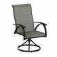 MFurn Glaiza 5-Piece Black & Grey Patio Dining Set with Swivel Chairs