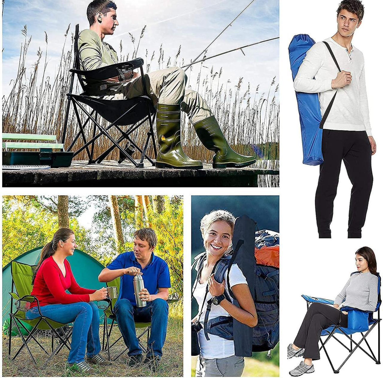 Outdoor Camping Chair Foldable -110kg Capacity