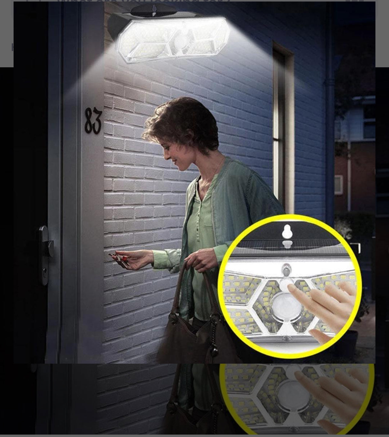 MTech Rechargeable Waterproof Solar Powered Wall 126COB Light With Smart Sensor Motion 2pc Pack