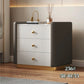 MFurn High Gloss 3 Drawer Bedside Rectangular Nightstand Cabinet