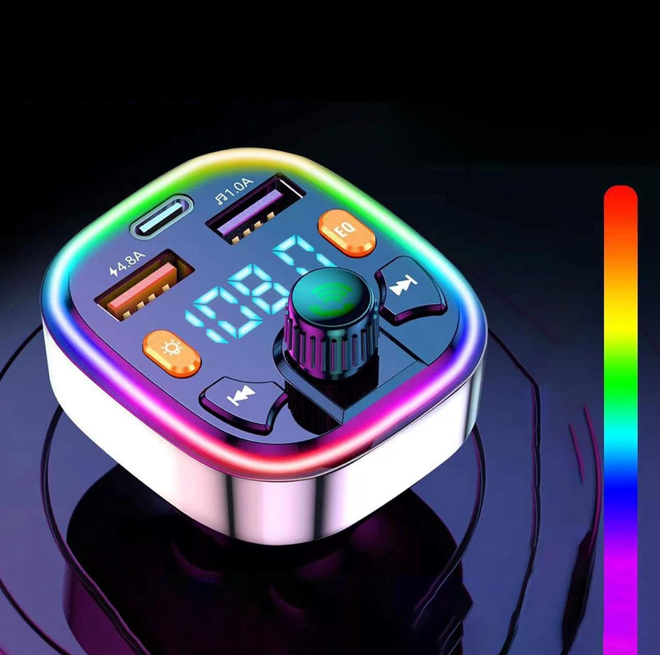 MTech Bluetooth FM Transmitter Fast Charging Support USB Disk PD 2 USB Port Type C