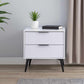 MFurn Modern Two-Drawer Nightstand White