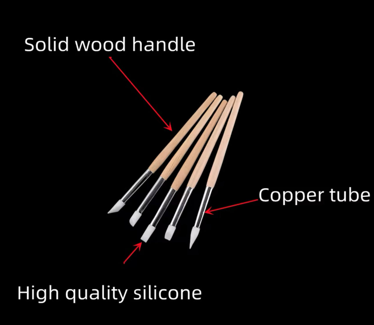 Cuticle Pusher Set Wooden 5pc