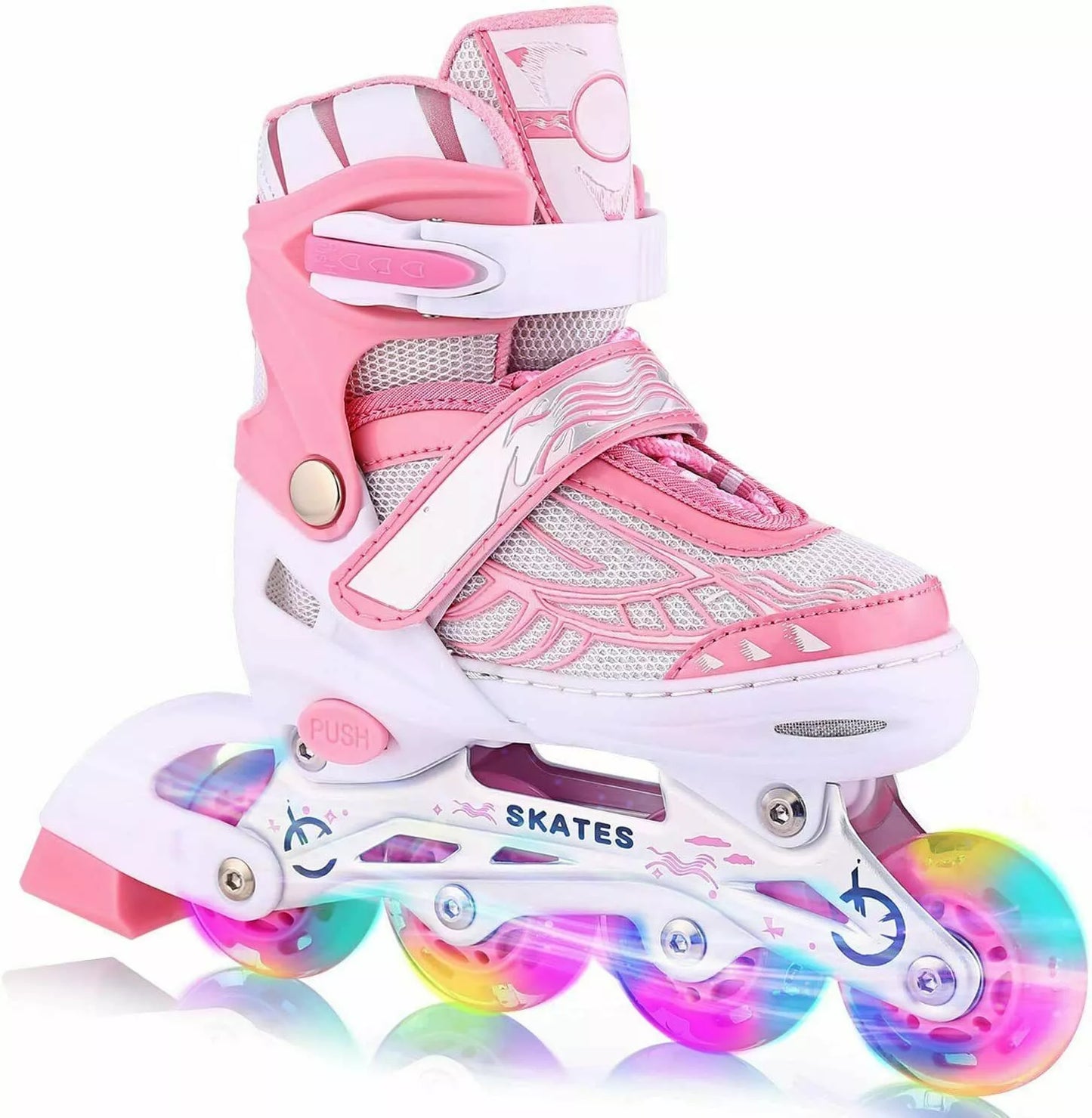 Adjustable Inline Skates Roller Blades w/Flashing Wheels Teens/Kids