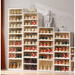 MHome 12-Compartment Folding Shoe Storage Cabinet – Transparent Plastic Organizer with Wheels