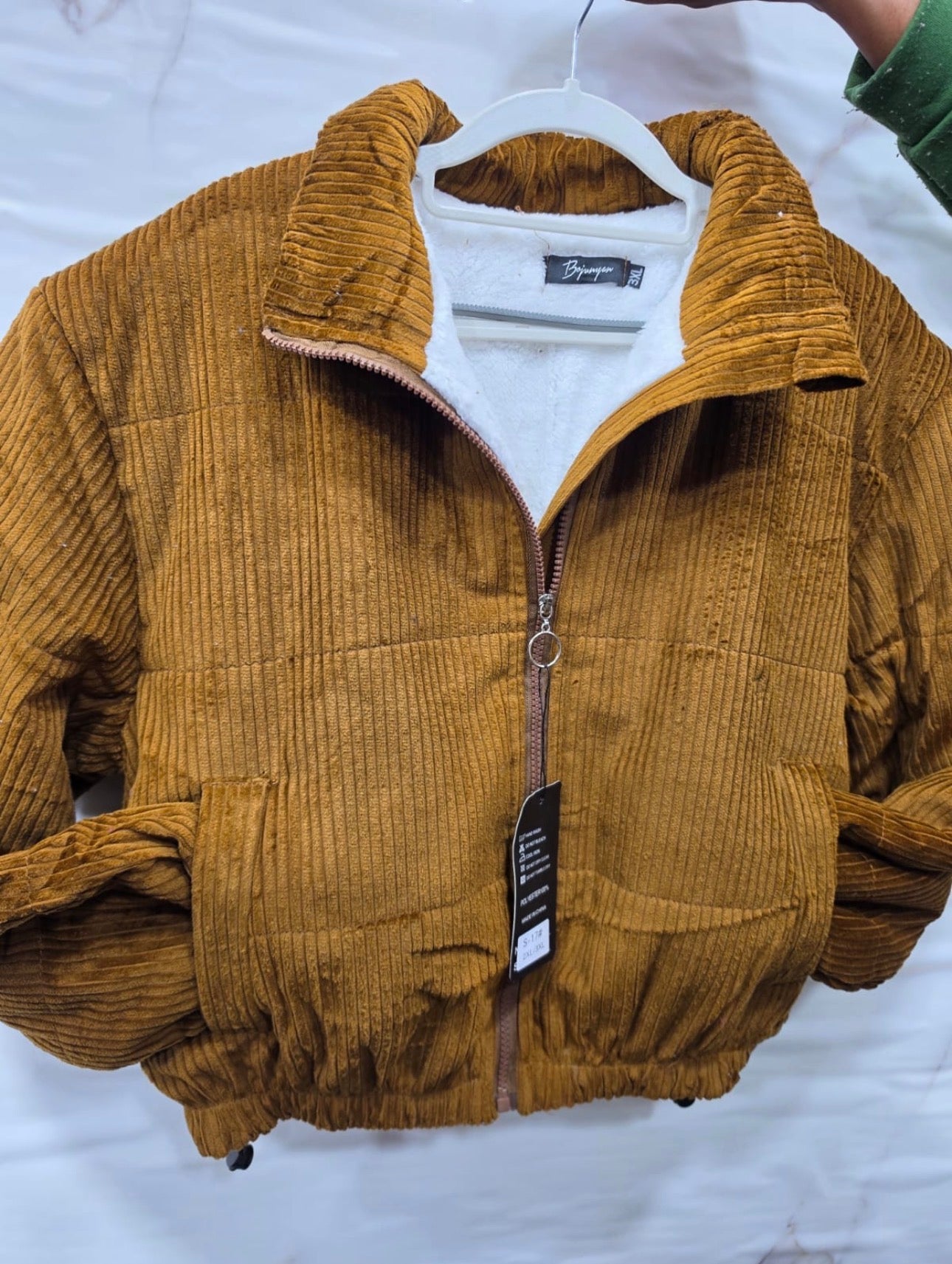 Ladies Cropped Corduroy Puffer Jacket-Various Colours