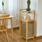 MHome Bamboo Laundry Basket Cabinet with Tilt-Out Hamper & Storage Shelf