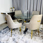 MFurn
Trendy Dining Arm Chair with Stainless Steel Golden Legs - Elegant Upholstered Seating - Various Options