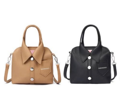 Trendy Shirt Shape Women Handbag Crossbody Shoulder Bag with Detachable Strap | Designer Fashion Top Handle Tote Purse for Girls & Ladies | PU Leather Casual Office Party Sling Bag