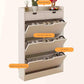 MFurn Wood Shoe Cabinet with 3 Flaps, 2 Drawers, Narrow Shoe Chest of Drawers with 3 Deep Compartments