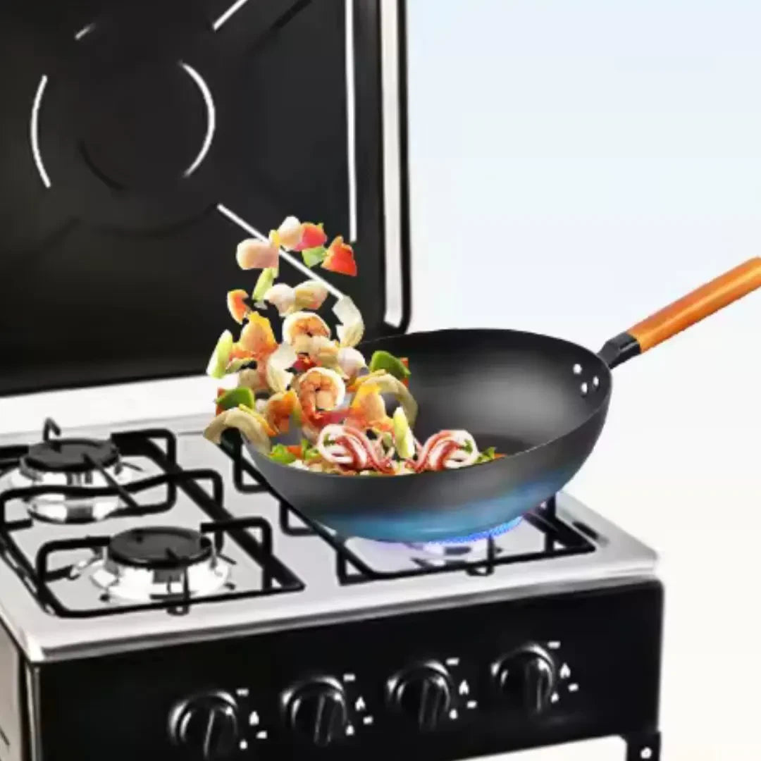 MHome Boko 4-Burner Gas Stove with Storage Shelves – Stainless Steel & Portable
