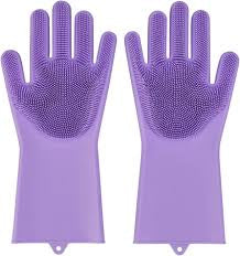 MHOME Multifunction Magic Silicon Dish Washing Gloves 2pc Set