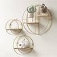 MHome Gold Wall Hanging Storage and Display Decorative Shelf 3pc Set