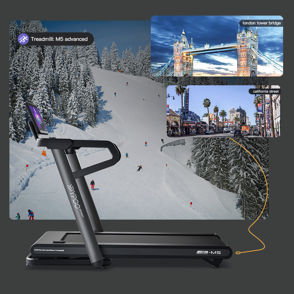 Pro-Sportz M5 Semi-Commercial Treadmill with -6% to +15% Incline & AI Suspension Shock Absorption