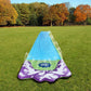 Kids Lawn Water Slides with Splash Sprinkler & Inflatable Crash Pad 72x474cm