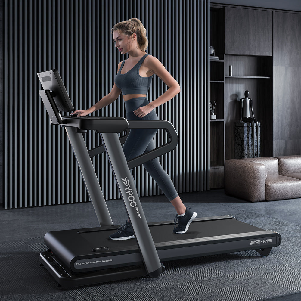 Pro-Sportz M5 Semi-Commercial Treadmill with -6% to +15% Incline & AI Suspension Shock Absorption