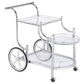 MFurn 3-Tier Rolling Bar Cart – Mirrored Glass Shelves with Wheels
