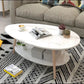 MFurn White Marble Coffee Table – Nordic Double-Layer Wooden Living Room Table